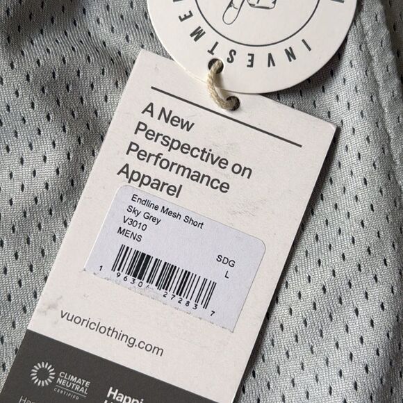 Vuori Endline‎ Mesh Short Sky gray large nwt - Picture 7 of 7